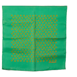 Hermès-Lenços de seda estampados Hermes verdes-Verde