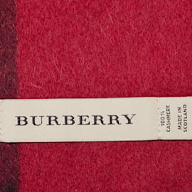 Burberry-Red Burberry House Check Cashmere Scarf Scarves-Red