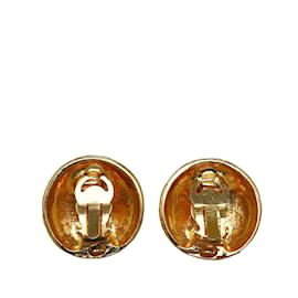 Chanel-Gold Chanel CC Clip On Earrings-Golden