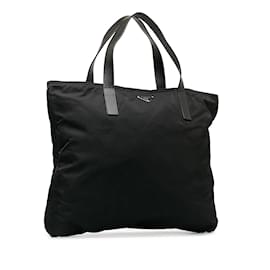 Prada-Black Prada Tessuto Tote Bag-Black