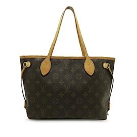 Louis Vuitton-Sac cabas marron Louis Vuitton Monogram Neverfull PM-Marron