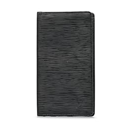 Louis Vuitton-Cartera Brazza de cuero Epi Louis Vuitton negra-Negro