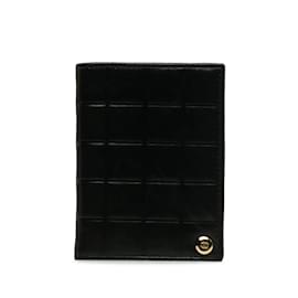 Chanel-Porta-cartões Chanel Choco Bar em couro de cordeiro preto-Preto