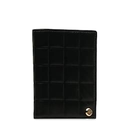 Chanel-Porta-cartões Chanel Choco Bar em couro de cordeiro preto-Preto