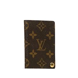 Louis Vuitton-Tarjetero Louis Vuitton Monogram Porte-Cartes Credit Pression marrón-Castaño