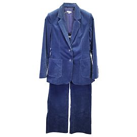 Iris & Ink Velvet Petrol Anzugset aus blauer Baumwolle Blau