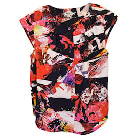 Kenzo-Kenzo Printed Crewneck Blouse in Multicolor Polyester-Multiple colors