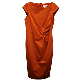 Max Mara Vestido laranja com cinto e manga em algodão laranja Laranja