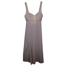 Vestido sem mangas Victoria Beckham A-Line em viscose marfim Branco Cru