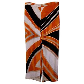 Calça de malha Emilio Pucci em viscose laranja Laranja
