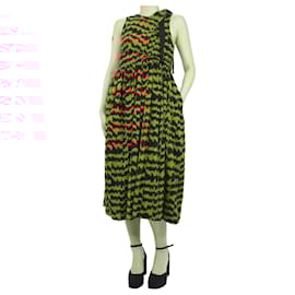 Ulla Johnson-Orange wrap-effect printed cotton midi dress - size UK 8-Orange