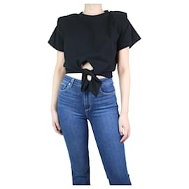 Isabel Marant-Camiseta negra con lazo frontal - talla S-Negro