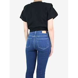 Isabel Marant-Camiseta preta com amarração na frente - tamanho S-Preto