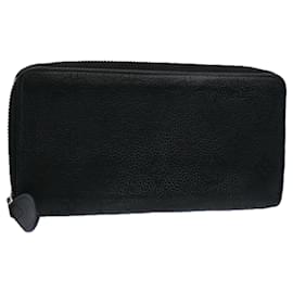 Louis Vuitton-LOUIS VUITTON Monogram Mahina Zippy Wallet Long Wallet Black M61867 Auth hk971-Black