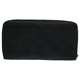 Louis Vuitton-LOUIS VUITTON Monogram Mahina Zippy Wallet Long Wallet Black M61867 Auth hk971-Black