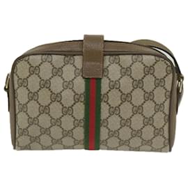 Gucci-Borsa a tracolla GUCCI GG Supreme Web Sherry Line Beige Rosso 89 02 055 Auth yk9620-Rosso,Beige