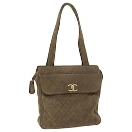 Chanel-CHANEL Shoulder Bag Suede Brown CC Auth bs10241-Brown