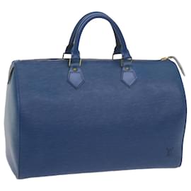 Louis Vuitton-Louis Vuitton Epi Speedy 35 Bolsa de Mão Azul Toledo M42995 Autenticação LV136-Outro