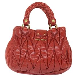 Miu Miu-Miu Miu Materasse Hand Bag Leather Red Auth bs10276-Red