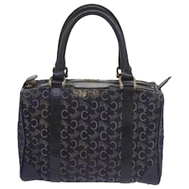 Céline-Sac à main en toile CELINE C Macadam Marine Auth 60577-Bleu Marine