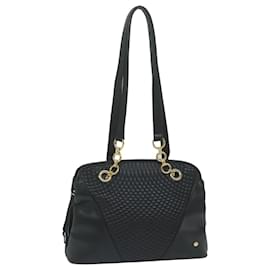 Bally-BALLY Tote Bag Leather Black Auth 60671-Black