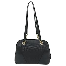 Bally-BALLY Tote Bag Leather Black Auth 60671-Black