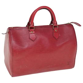 Louis Vuitton-Louis Vuitton Epi Speedy 30 Handtasche Kastilisch Rot M43007 LV Auth 60718-Andere