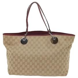 Gucci-GUCCI GG Lona Tote Bag Bege 120838 auth 60521-Bege