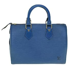 Louis Vuitton-Louis Vuitton Epi Speedy 25 Hand Bag Toledo Blue M43015 LV Auth ki3838-Other