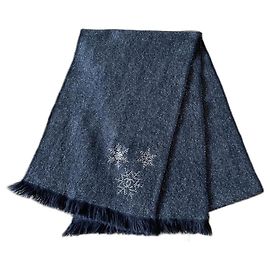 Sciarpa o stola 100% Chanel in cashmere Nero Grigio antracite
