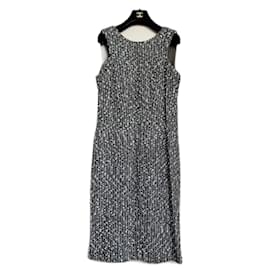 Chanel-Vestido de tweed chanel-Preto,Branco,Caqui