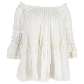 Chloé Blusa Chloe Off-Ombro em Algodão Branco Branco