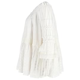 Chloé-Chloe Off-Shoulder-Bluse aus weißer Baumwolle-Weiß