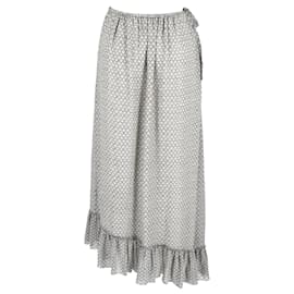 Isabel Marant-Isabel Marant Ruffled Maxi Skirt in Grey Polyester-Grey