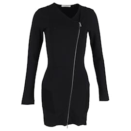 Pierre Balmain-Pierre Balmain Asymmetric Zipper Dress in Black Polyester-Black