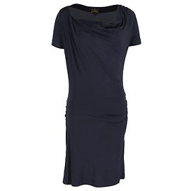 Vivienne Westwood Robe à encolure drapée en coton bleu marine Bleu Marine