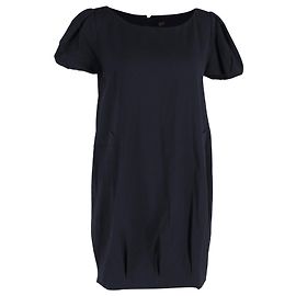 Alexander McQueen Robe à manches bouffantes/ Poches en Polyester Bleu Marine Bleu Marine