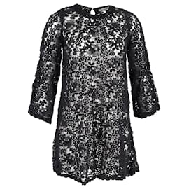 Isabel Marant-Isabel Marant Sheer Lace Dress in Black Polyester-Black