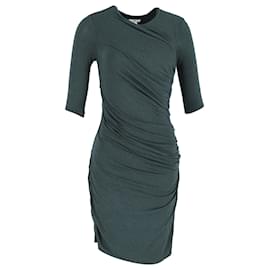 Helmut Lang-Helmut Lang Gathered Bodycon Dress in Green Cotton-Green