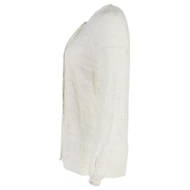 Isabel Marant-Isabel Marant Blusa transparente de manga larga en algodón color crema-Blanco,Crudo
