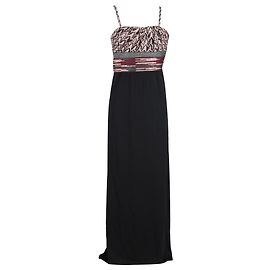 Missoni verziertes Maxikleid aus schwarzer Polyesterseide Schwarz