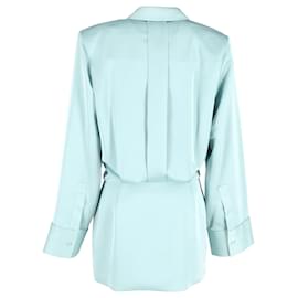Attico-The Attico Mini-robe Margot en soie bleu sarcelle-Autre,Vert