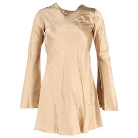 Vestido Cult Gaia Milla sem costas em seda champanhe Bege