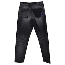 Saint Laurent-Saint Laurent Washed Jeans in Black Cotton Denim-Black
