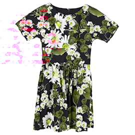 Dolce & Gabbana-Dolce & Gabbana Printed Mini Dress in Floral Print Cotton-Other,Python print