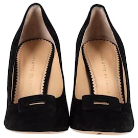 Charlotte Olympia-Zapatos de salón con hebilla Catherine de Charlotte Olympia en ante negro-Negro