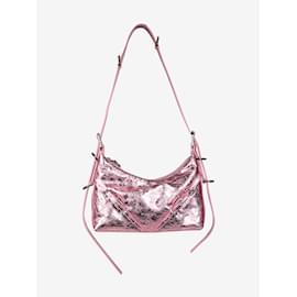 Givenchy-Rosa 2023 Mini-Voyou-Tasche aus laminiertem Leder-Pink