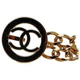 Chanel-Cinto Chanel Gold CC Medallion com elos de corrente-Dourado