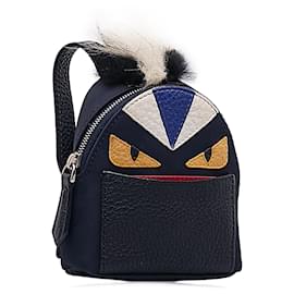 Fendi-Fendi Blue Monster Backpack Charm Key Chain-Blue,Other,Dark blue