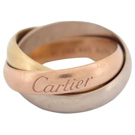 Cartier-Cartier Trinity ring 3 ORS CBR4052745 45 In gold 18K + GOLDEN RING BOX-Golden